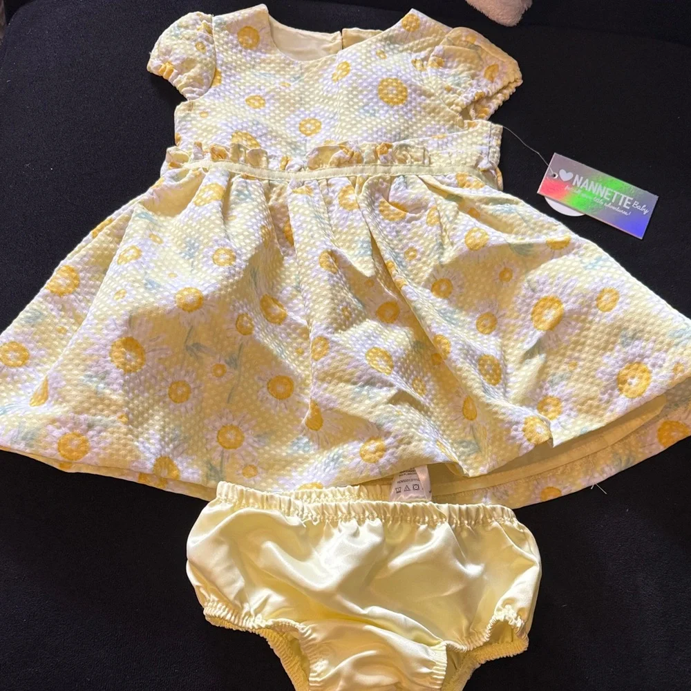 Yellow Floral Dress Set for Kids